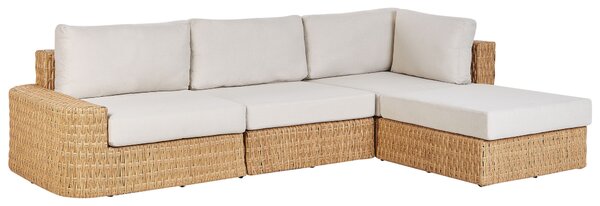 Kerti sarok ülőgarnitúra 4 személyes OLIVERI Bal oldali Bézs PE Rattan