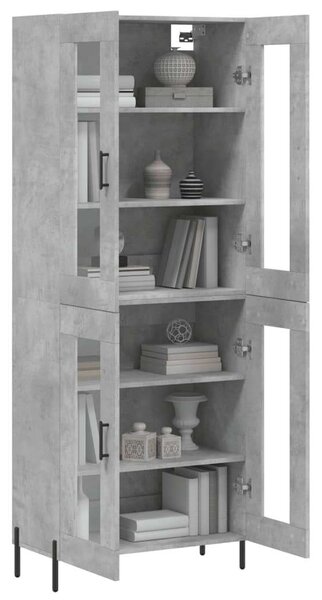 VIDAXL Vitrine Szekrény - Betonszürke - 69,5x34x180 cm
