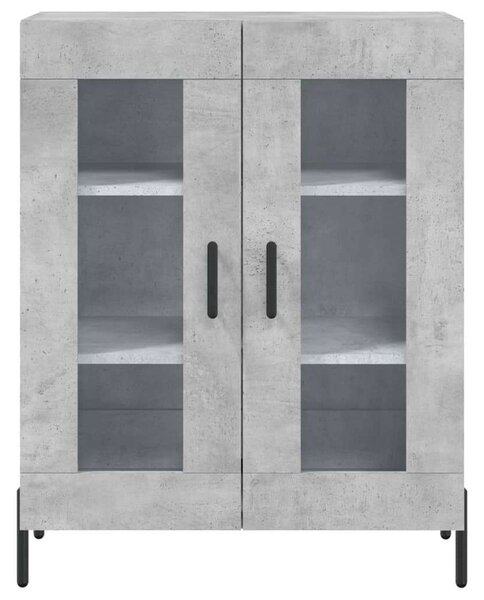 VIDAXL Vitrine Szekrény - Betonszürke - 69,5x34x180 cm