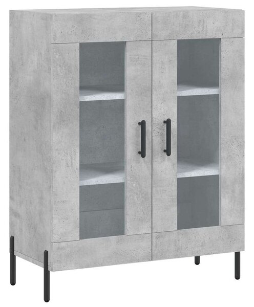 VIDAXL Vitrine Szekrény - Betonszürke - 69,5x34x180 cm