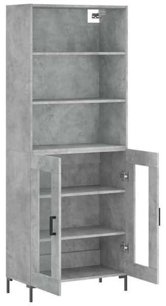 Modern Magas Szekrény - Beton Szürke - 180 cm