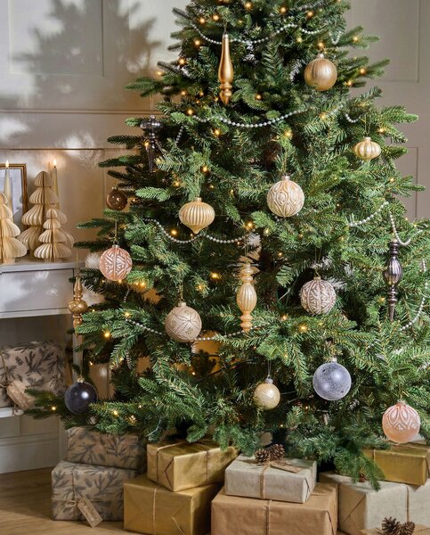 24 darabos karácsonyfadísz szett WINTERLIGHT Üveg Rose gold