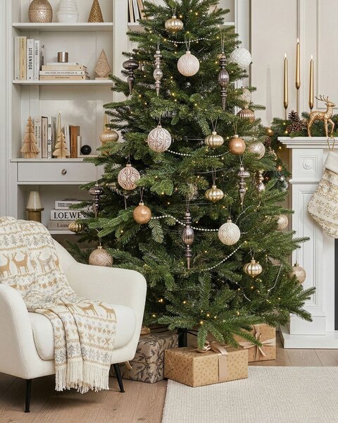 24 darabos karácsonyfadísz szett WINTERLIGHT Üveg Rose gold