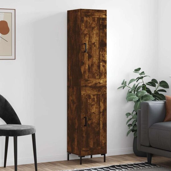 VIDAXL Füstös Tölgy Magasszekrény - Szerelt Fa - 34,5x34x180 cm