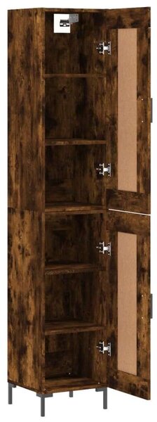 VIDAXL Füstös Tölgy Magasszekrény - Szerelt Fa - 34,5x34x180 cm
