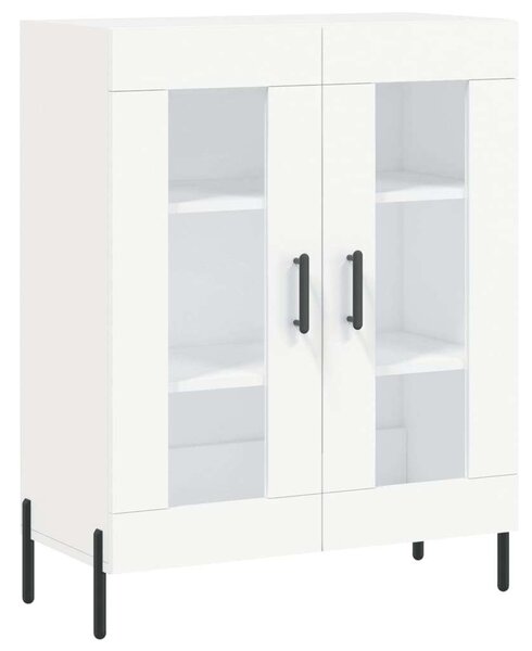 VidaXL Fehér Fa Magasszekrény - Üvegbetétes - 180 cm