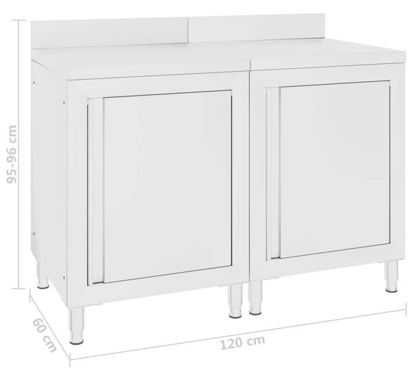 GastroChef Munkapultszekrény - Rozsdamentes Acél - 120x60x96 cm