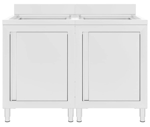 GastroChef - Dupla Mosogatószekrény - Rozsdamentes Acél - 120x60cm