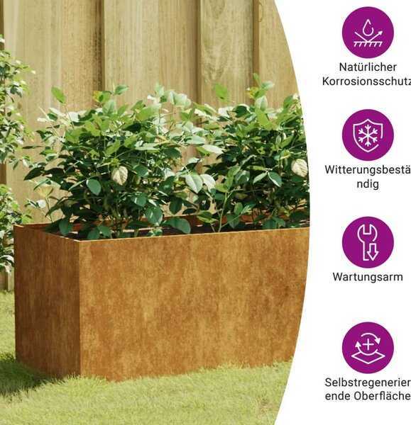 VidaXL Corten Acél Magaságyás - 200x40x40 cm
