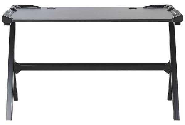 Gamer asztal DANVERS Fekete 120 cm 60 cm RGB LED