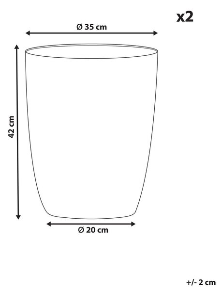Kétdarabos virágcserép szett CROTON 35 cm Törtfehér