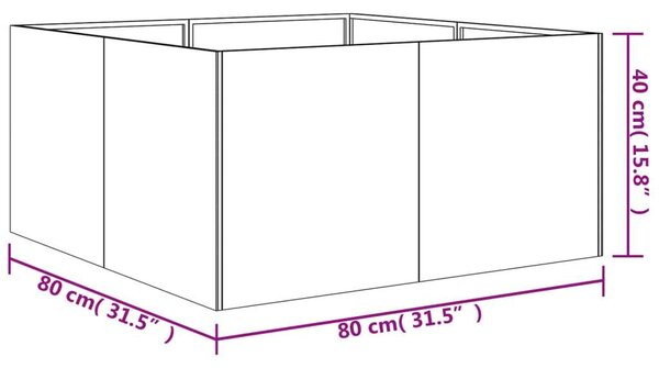 VidaXL corten acél növénytartó 80x80x40 cm