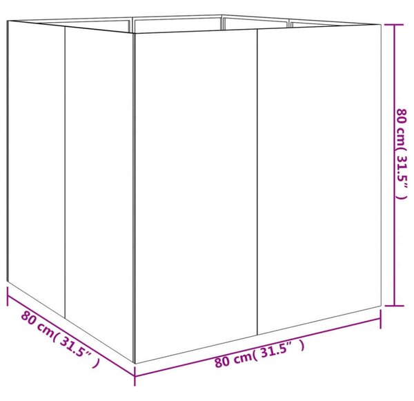 VidaXL corten acél növénytartó 80x80x80 cm