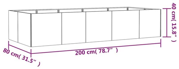 VidaXL Corten Acél Magaságyás - 200x80x40 cm