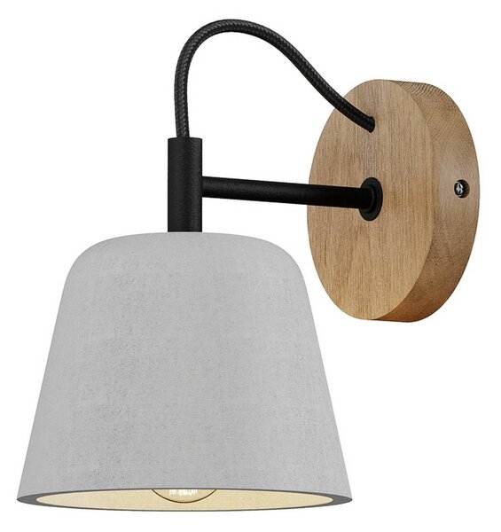 Lucande fali lámpa Kalinda, szürke, beton, 20 cm magas, E14, dimmelhető, Alu / szürke / cink, Nappali / Étkező, Beton, Skandináv