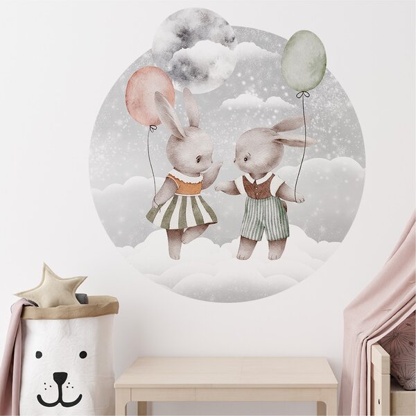Gario Falmatrica gyerekeknek Dreamland - nyuszik léggömbökkel Méret: 100 x 95 cm