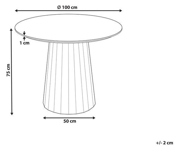 Étkezőasztal PLATO Fehér 100 cm 100 cm Fém