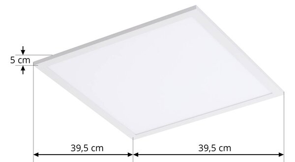 Lindby LED panel Lamin, fehér, 40 cm, CCT, fényerőszabályzó, távirányítóval, dimmelhető, Fehér / opál, Nappali / Étkező, Modern
