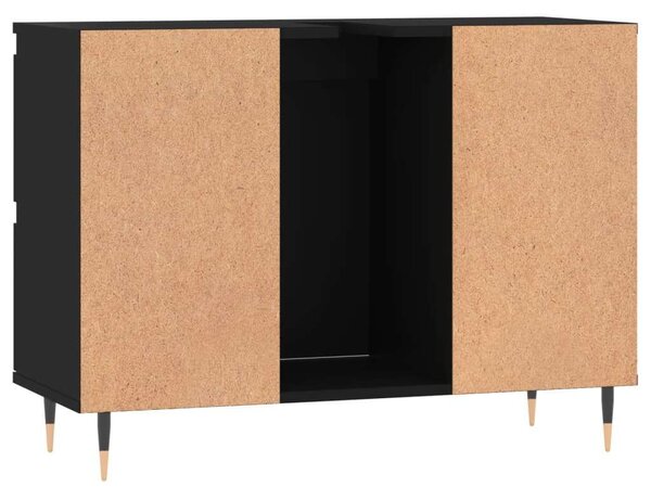 Modern Fekete Fürdőszobaszekrény - 80x33x60 cm