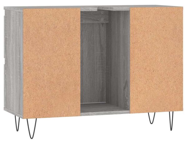 Szürke sonoma színű műfa mosdószekrény 80 x 33 x 60 cm