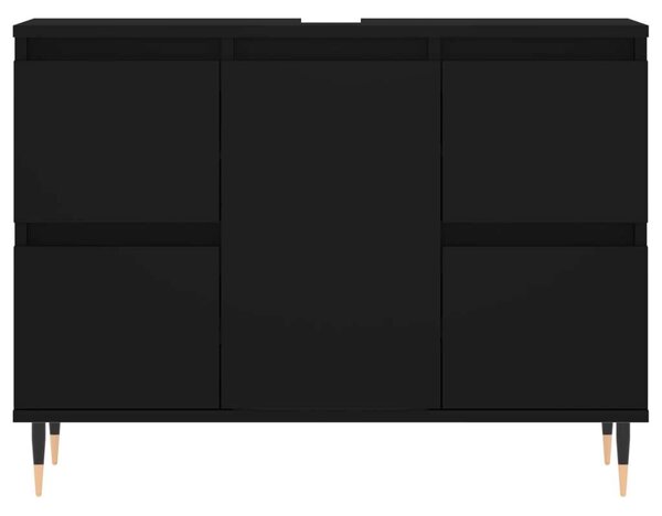 Modern Fekete Fürdőszobaszekrény - 80x33x60 cm