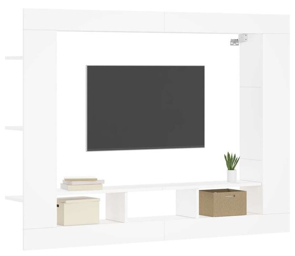 Modern Falra Szerelhető TV Szekrény - Fehér - 152x22x113 cm