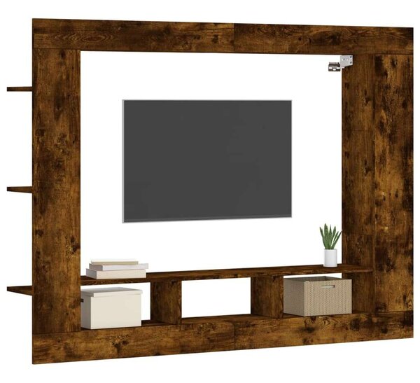 VIDAXL Falra Szerelhető TV Szekrény - Füstös Tölgy - 152x22x113 cm