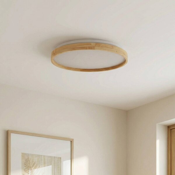 Lindby Smart LED mennyezeti lámpa Mirren fa Ø39,5cm CCT Tuya, dimmelhető, Nappali / Étkező, Műanyag, Modern