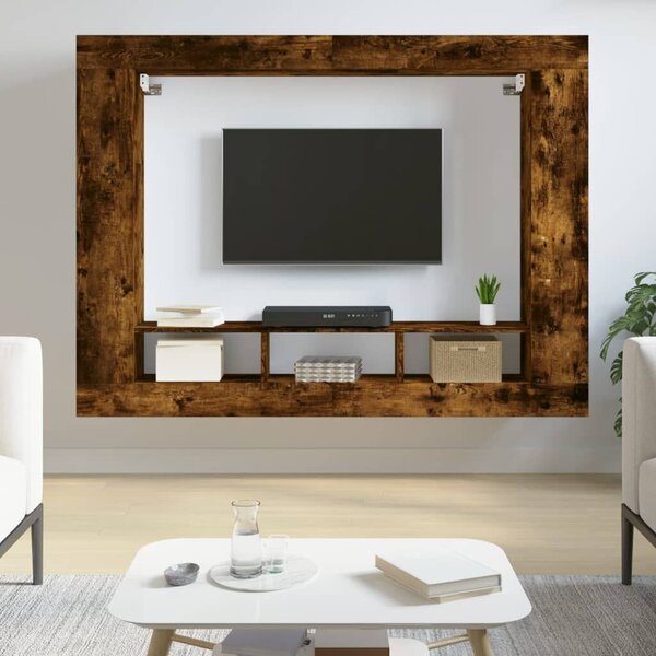 VIDAXL Falra Szerelhető TV Szekrény - Füstös Tölgy - 152x22x113 cm