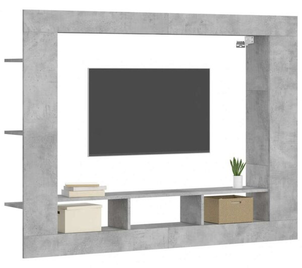 Modern Falra Szerelhető TV Szekrény - Beton Szürke - 152x113 cm