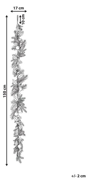 Karácsonyi girland LLEIDA 150 cm Ezüst