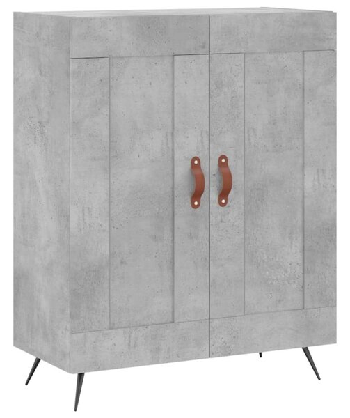 Betonszürke szerelt fa magasszekrény 69,5 x 34 x 180 cm