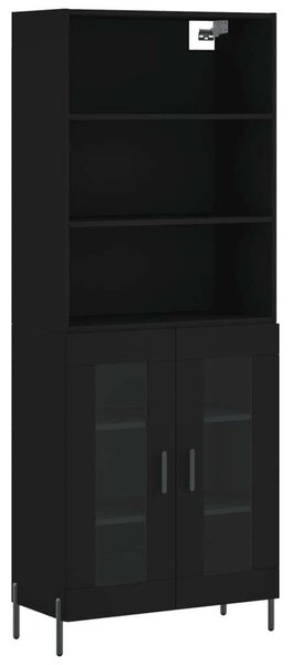 VidaXL Fekete Fa Magasszekrény - 69,5x34x180 cm