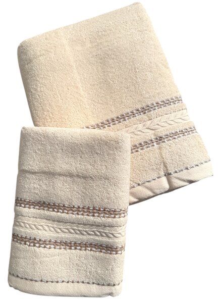 Aurélia CREAM - pamut törölköző és fürdőlepedő Méret: Fürdőlepedő 50 x 95 cm