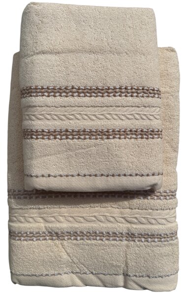 Aurélia CREAM - pamut törölköző és fürdőlepedő Méret: Fürdőlepedő 50 x 95 cm
