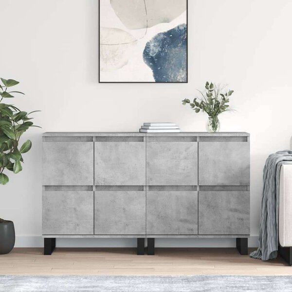 VIDAXL - 2 db Beton Szürke Tálalószekrény - 120x35x70 cm