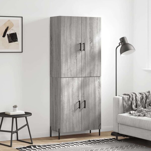 Szürke sonoma szerelt fa magasszekrény 69,5 x 34 x 180 cm