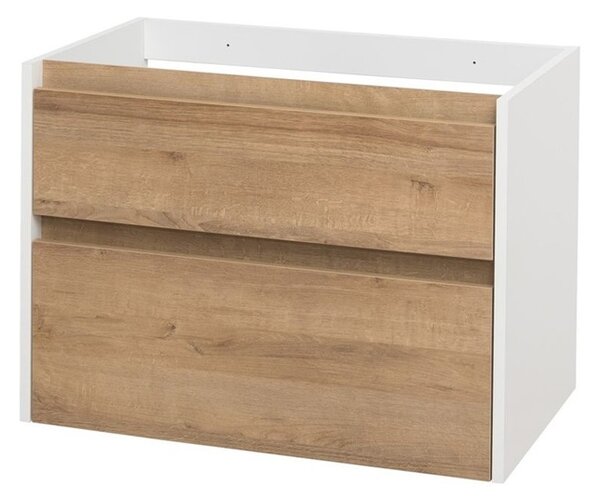 Mereo, Opto, fürdőszoba szekrény 81 cm, fehér-tölgy riviéra, MER-CN931S