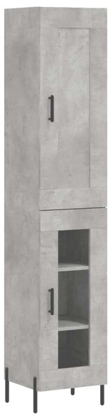 Modern Magas Szekrény - Beton Szürke - 180 cm
