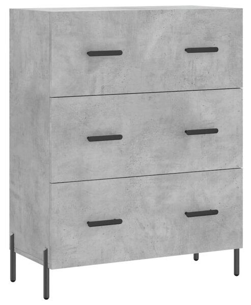 Modern Polcrendszer és Komód - Betonszürke - 69,5x34x180 cm