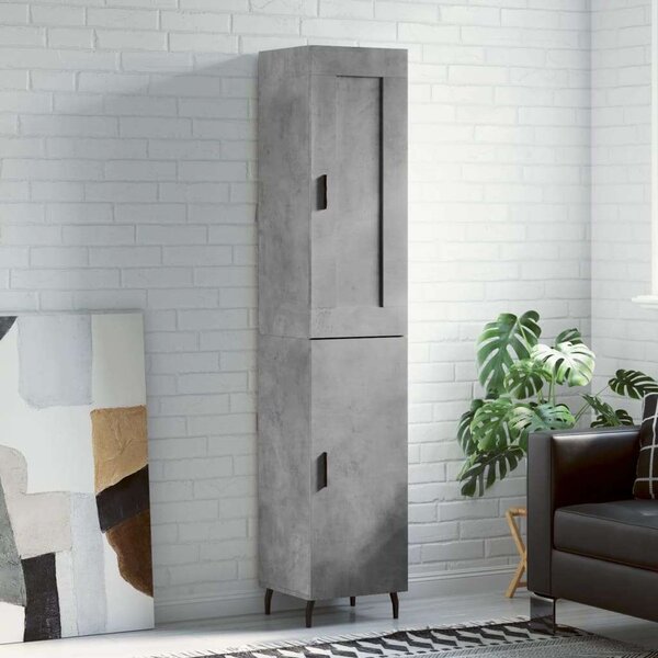 Modern Magasszekrény - Beton Szürke - 34,5x34x180 cm