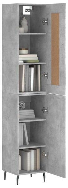Modern Magasszekrény - Beton Szürke - 34,5x34x180 cm