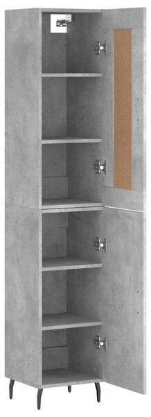 Modern Magasszekrény - Beton Szürke - 34,5x34x180 cm