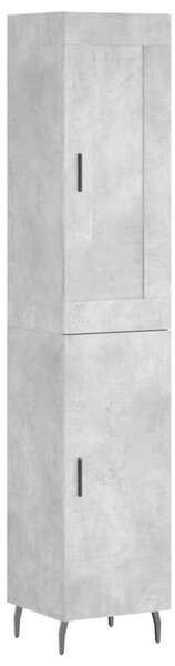 Modern Magasszekrény - Beton Szürke - 34,5x34x180 cm