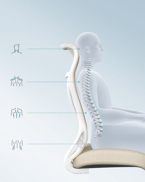 SONGMICS OBN088K01 ergonomikus irodai szék magasságállítással cappuccino bézs