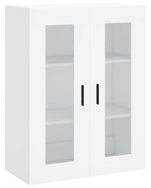 Modern Vitrine Szekrény - Fehér Fa - 69,5x34x180 cm
