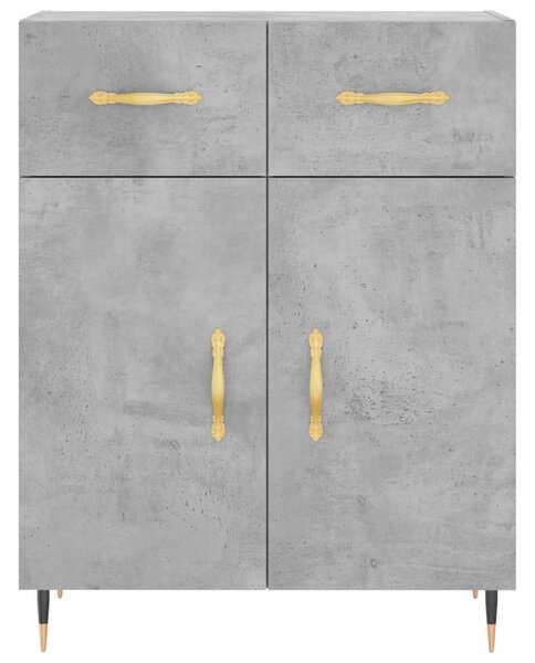 Betonszürke szerelt fa magasszekrény 69,5 x 34 x 180 cm