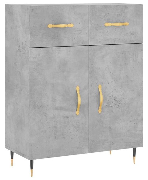 Betonszürke szerelt fa magasszekrény 69,5 x 34 x 180 cm
