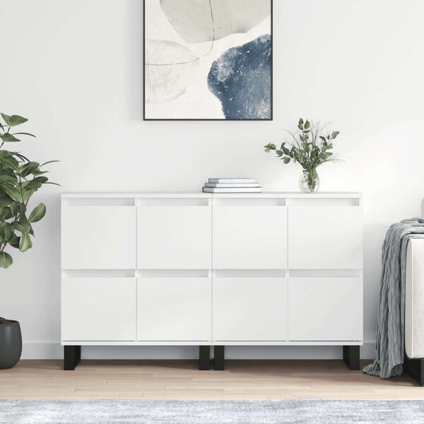VidaXL Tálalószekrény - 2 db - Fehér Magasfényű - 120x35x70 cm