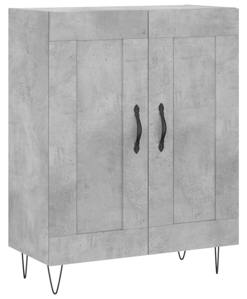 Betonszürke szerelt fa magasszekrény 69,5 x 34 x 180 cm